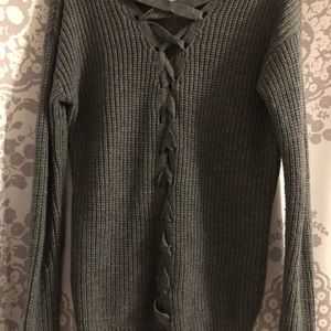 Sweater with tie back